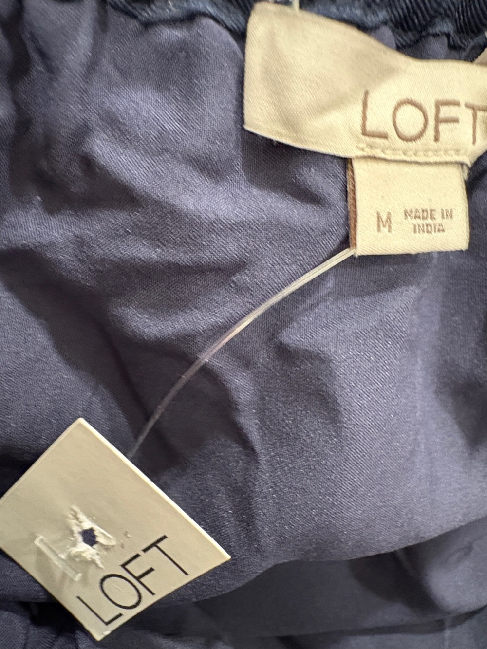 LOFT Navy Blue Jeweled Ruched Bubble Mini Skirt, Size M, NWT - Picture 8 of 9